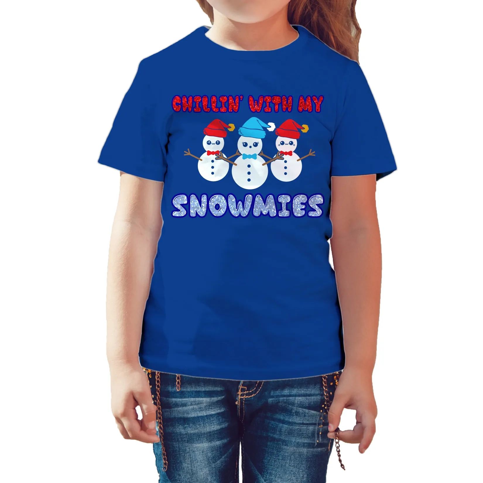 Christmas Snowmen Chillin Snowmies Cute Joke Xmas Sparkle Kid's T-Shirt