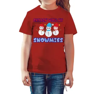 Christmas Snowmen Chillin Snowmies Cute Joke Xmas Sparkle Kid's T-Shirt