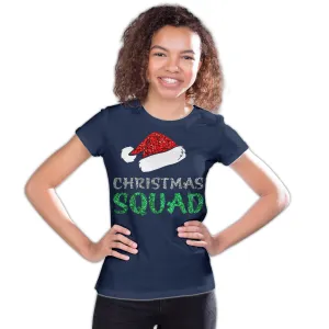 Christmas Squad Santa Hat Cute Xmas Sparkle Matching Family Youth T-Shirt