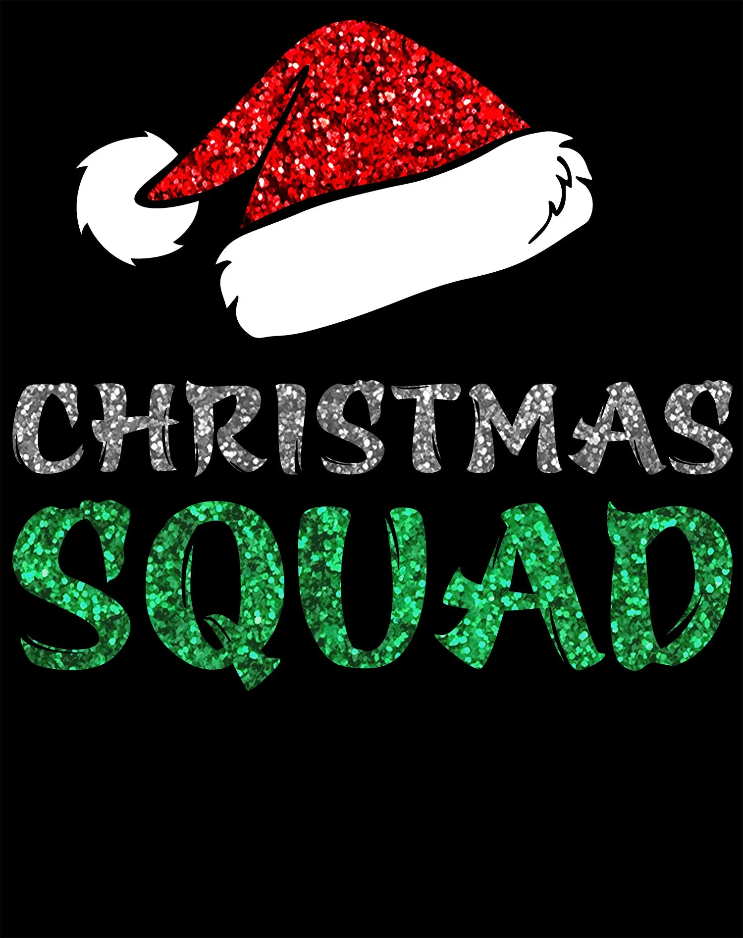 Christmas Squad Santa Hat Cute Xmas Sparkle Matching Family Youth T-Shirt