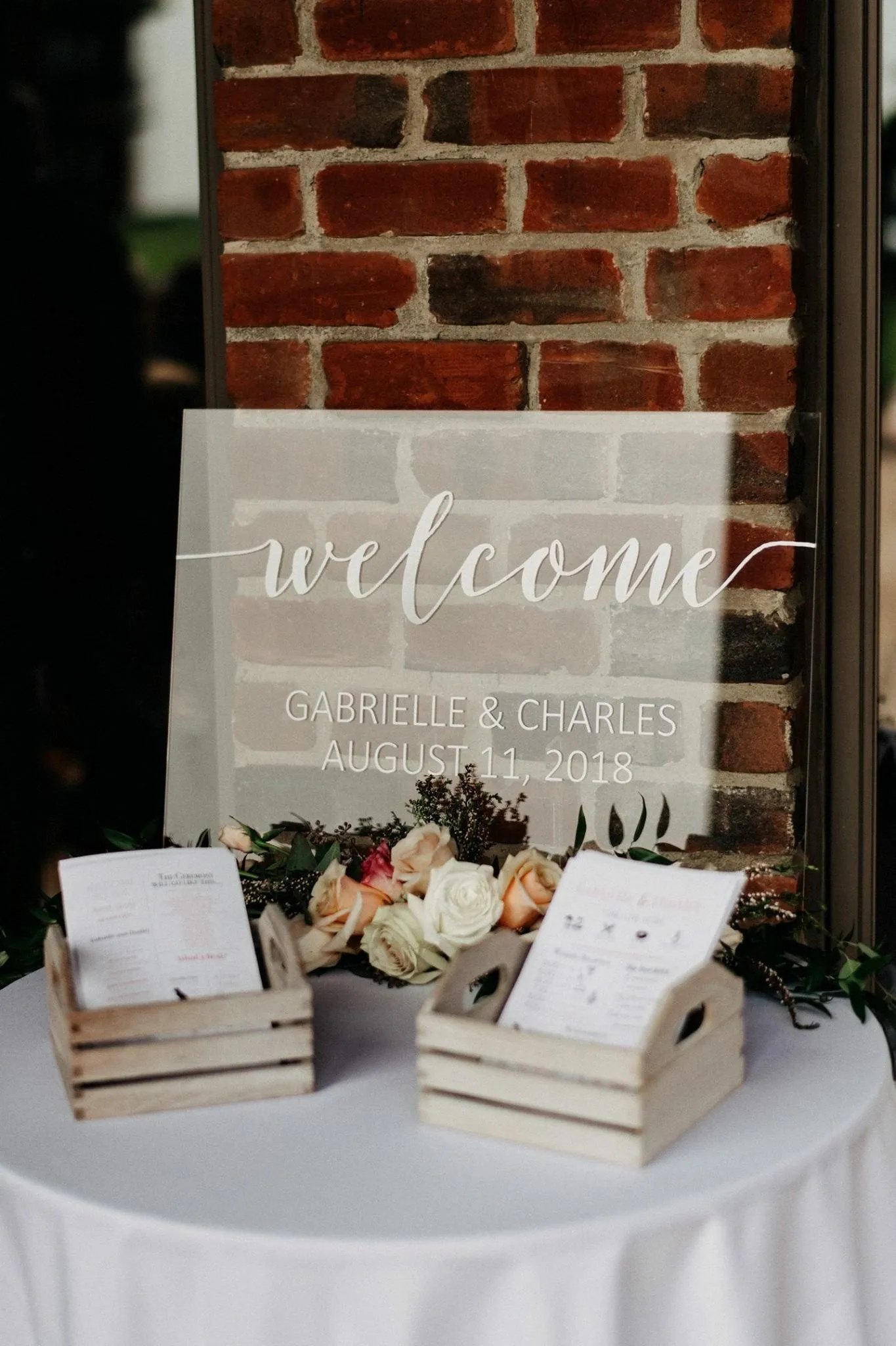 Clear Wedding Welcome Sign