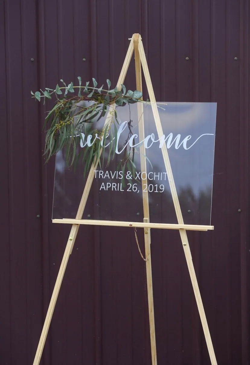 Clear Wedding Welcome Sign