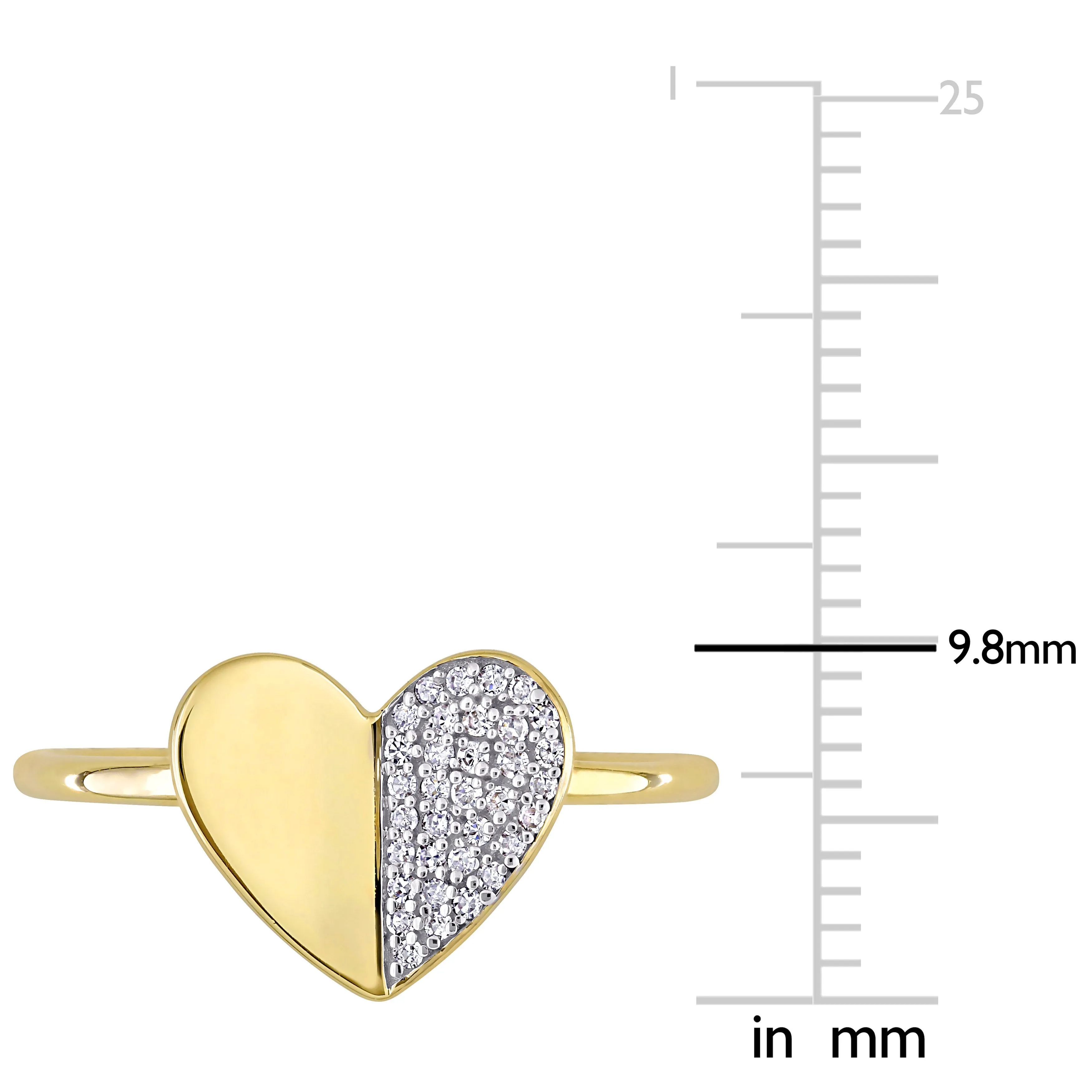 Cluster Heart Ring 10k Yellow Gold