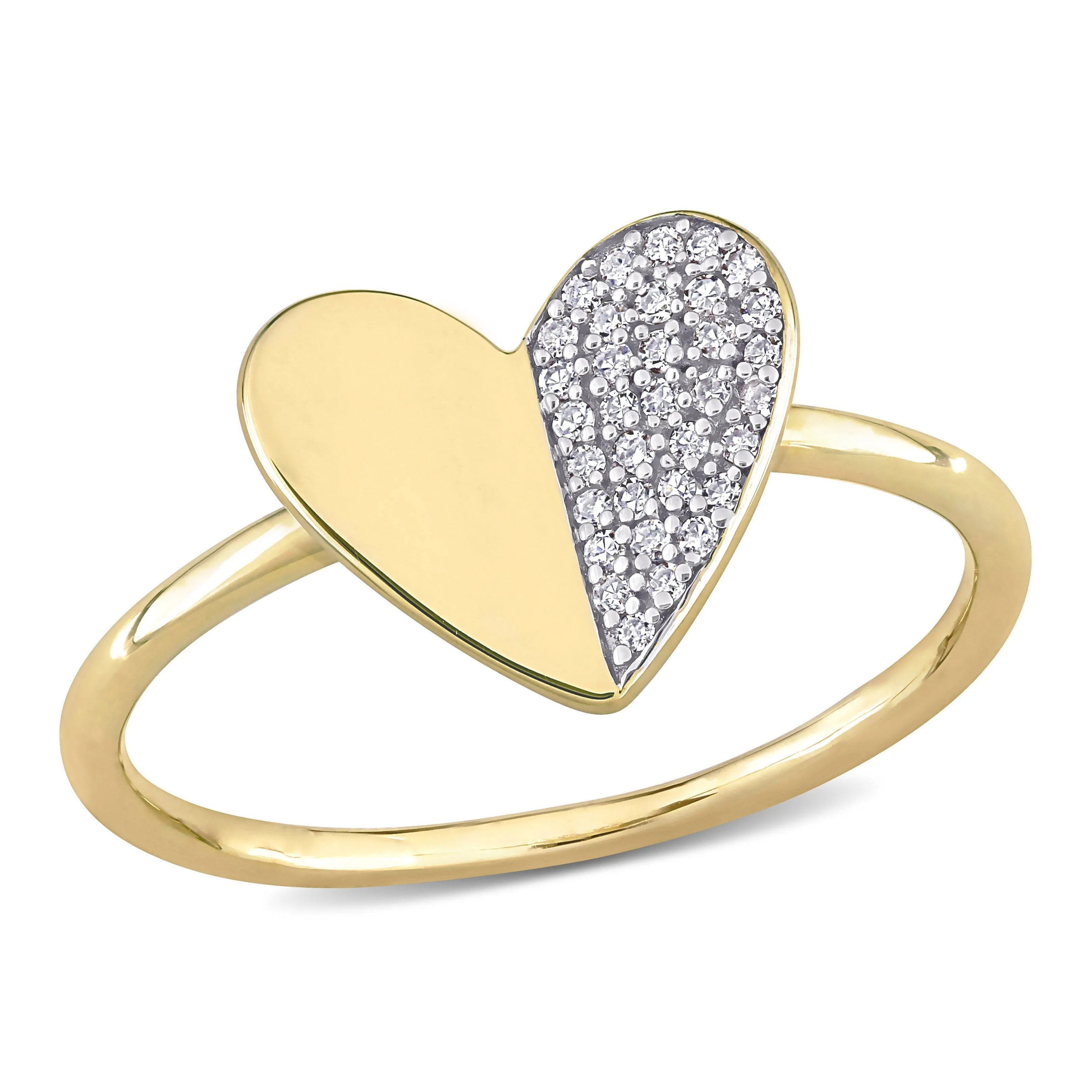 Cluster Heart Ring 10k Yellow Gold
