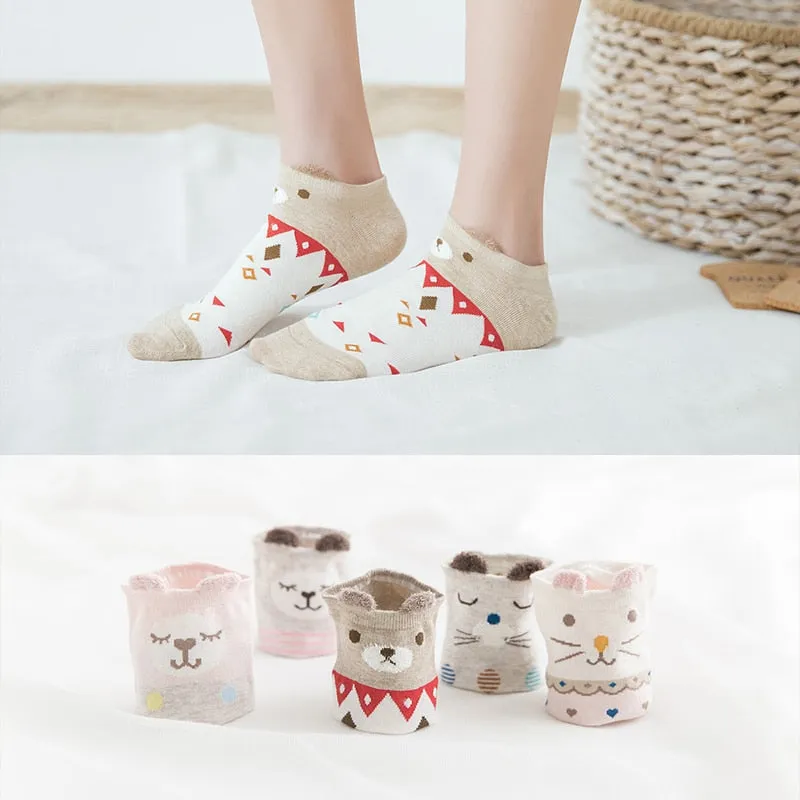 Cotton cartoon animals Socks - 5 Pairs