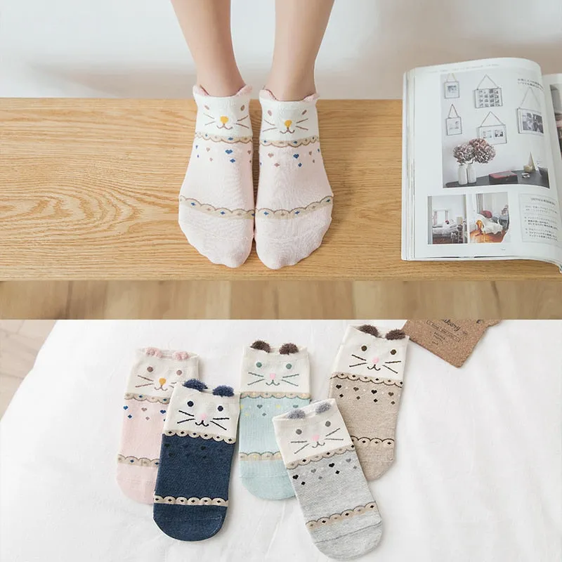 Cotton cartoon animals Socks - 5 Pairs