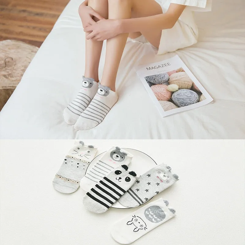 Cotton cartoon animals Socks - 5 Pairs
