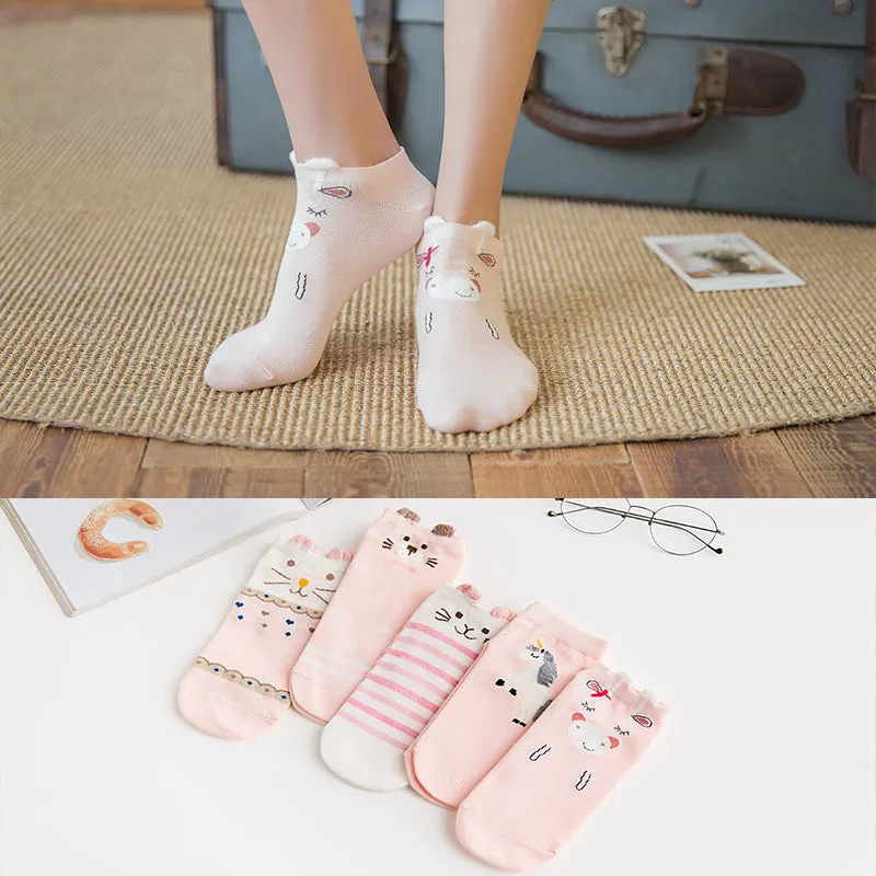 Cotton cartoon animals Socks - 5 Pairs