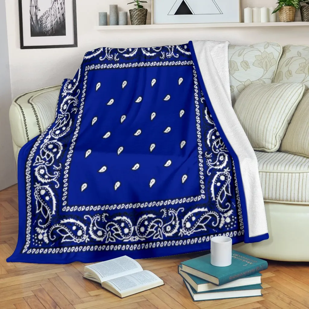 Crip Cuz Blue Bandana Blanket