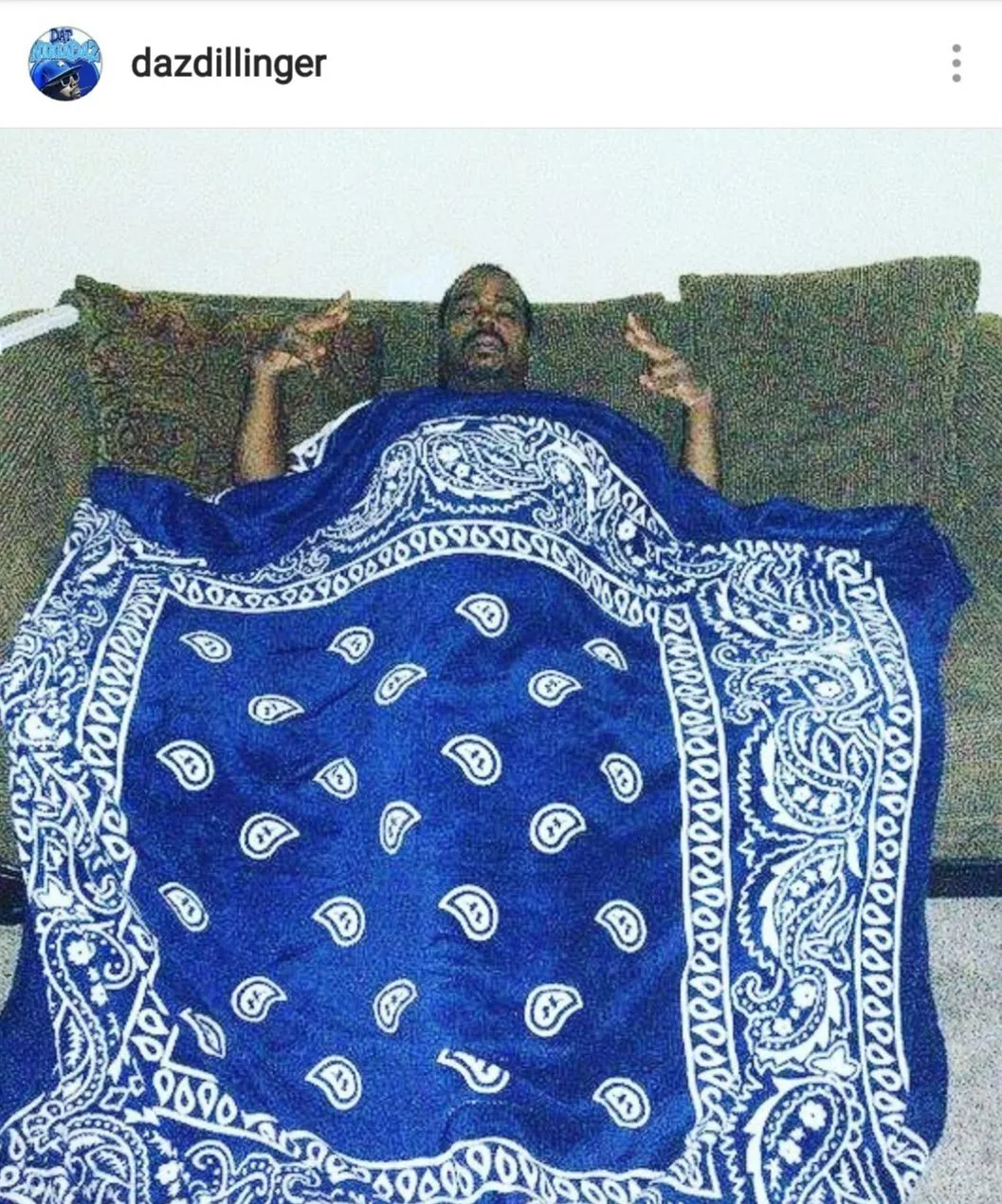 Crip Cuz Blue Bandana Blanket