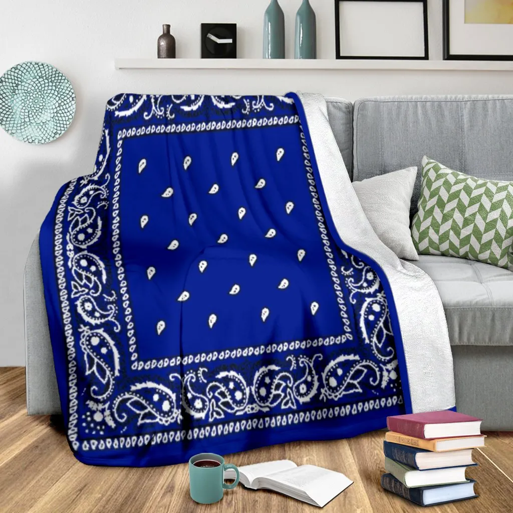Crip Cuz Blue Bandana Blanket