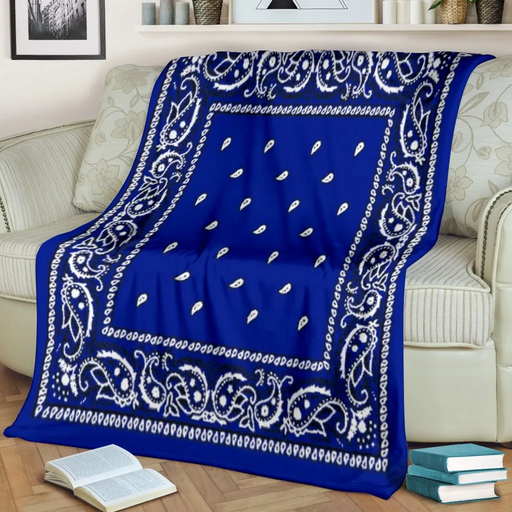 Crip Cuz Blue Bandana Blanket