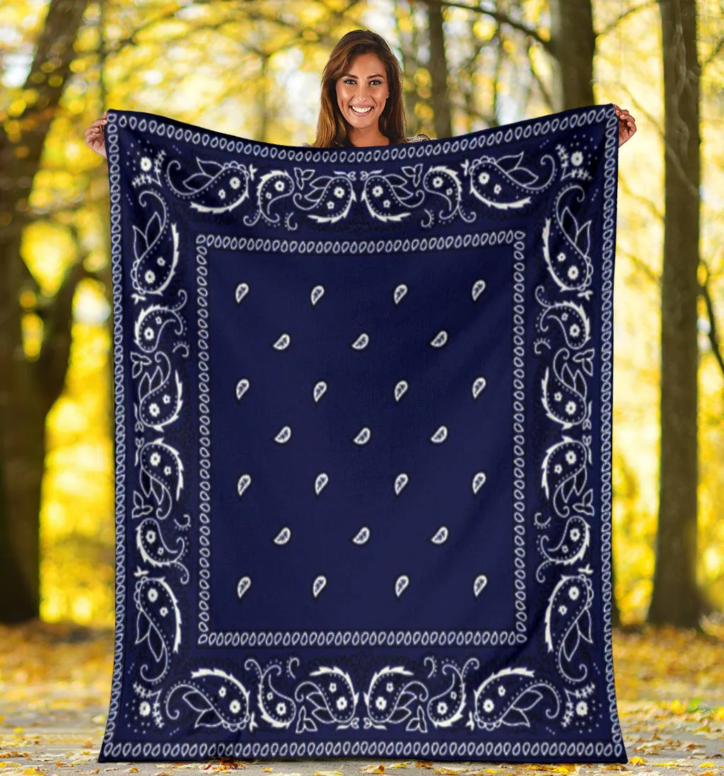 Crip Cuz Blue Bandana Premium Blanket