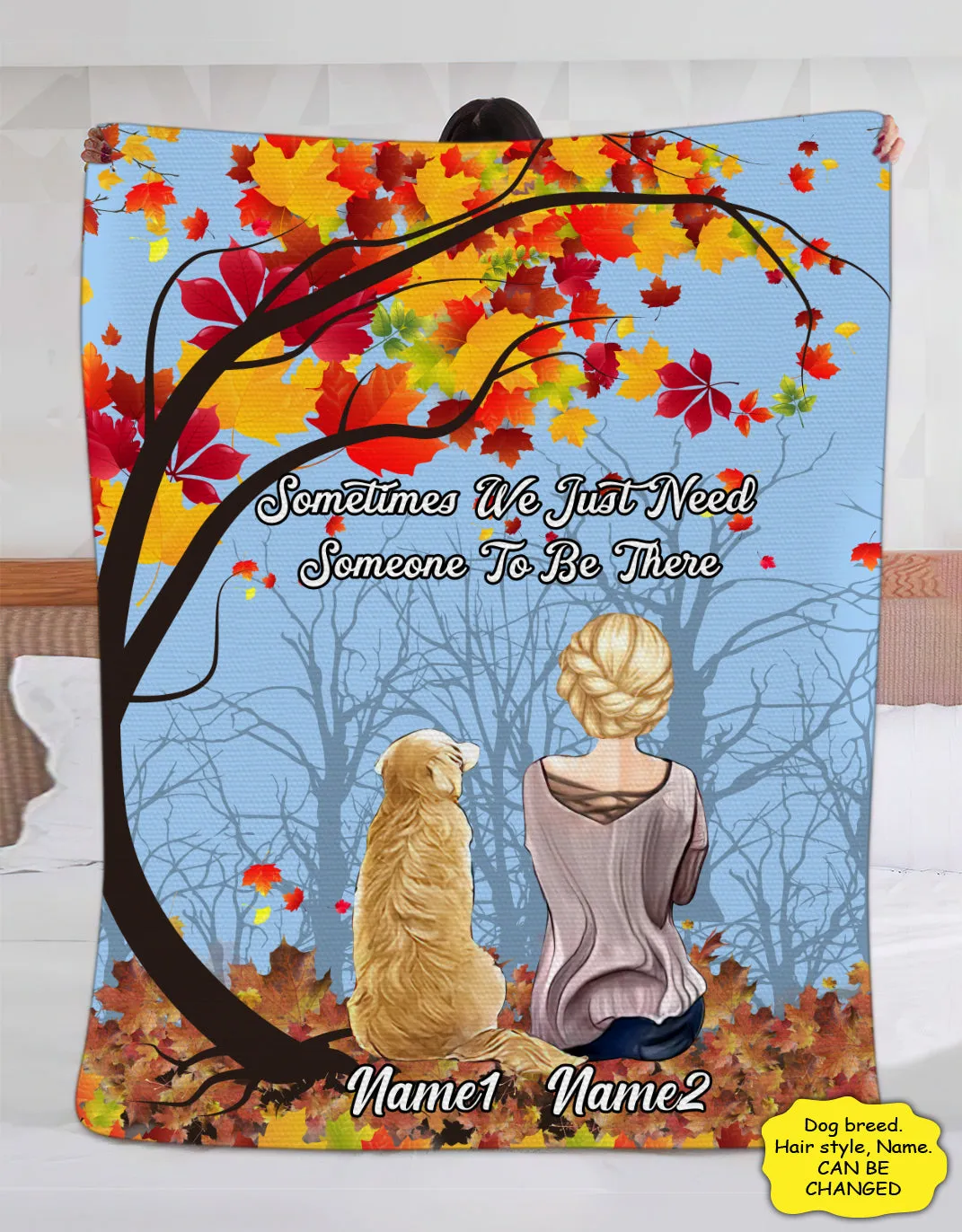 Custom 3D Fleece Blanket-Dog lovers-Some times we just need someone to be there-HTV