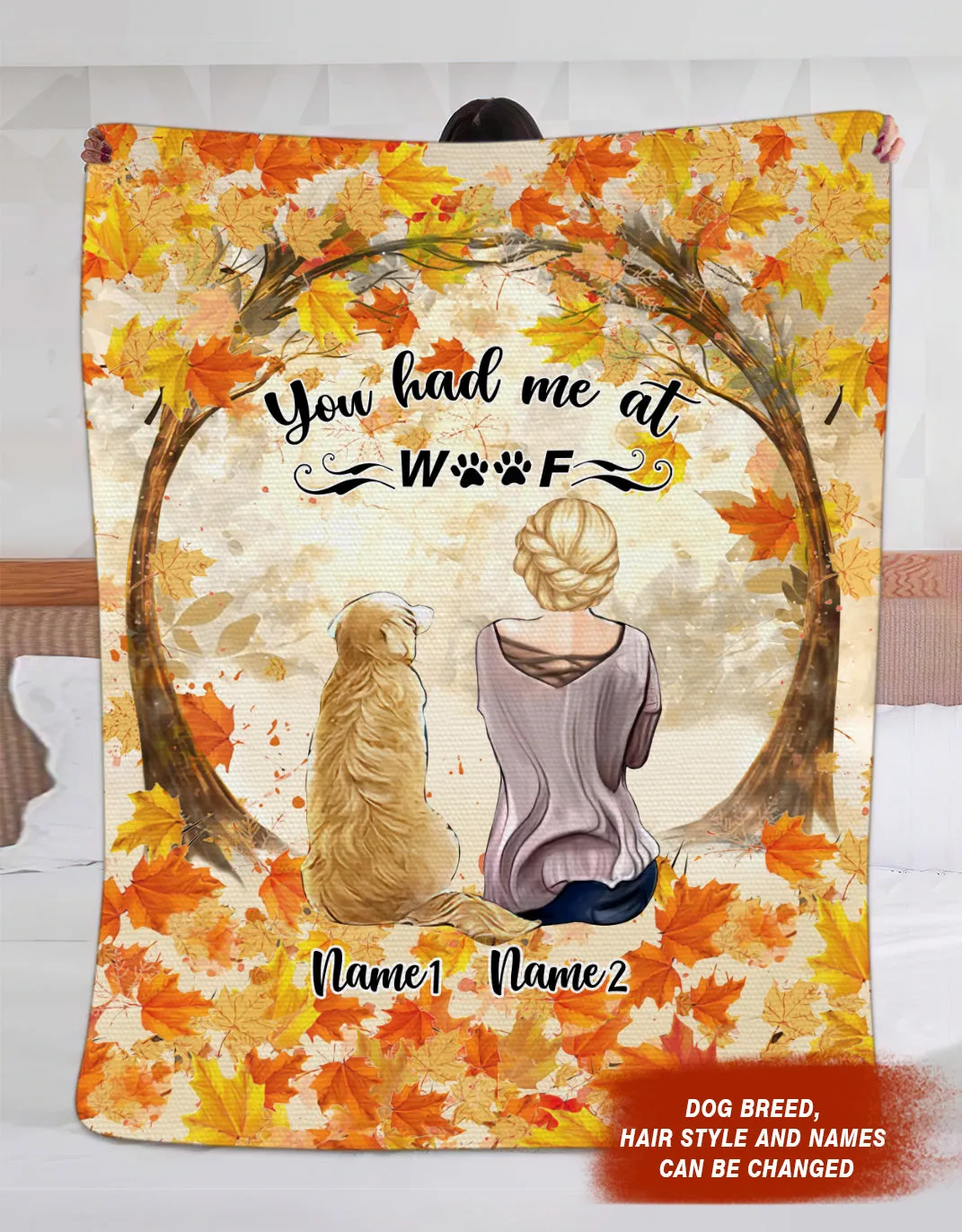 Custom 3D Fleece Blanket-You had me at woof-Personalized Gifts For Dog Lovers-HTV