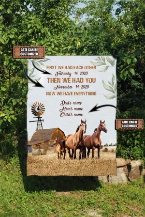 Custom Fleece Blanket-Horse Family-We have everything-HTV