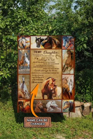 Custom Fleece Blanket-Horse- To my daughter-HTV