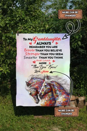 Custom Fleece Blanket-Horse-To My granddaughter-HTV