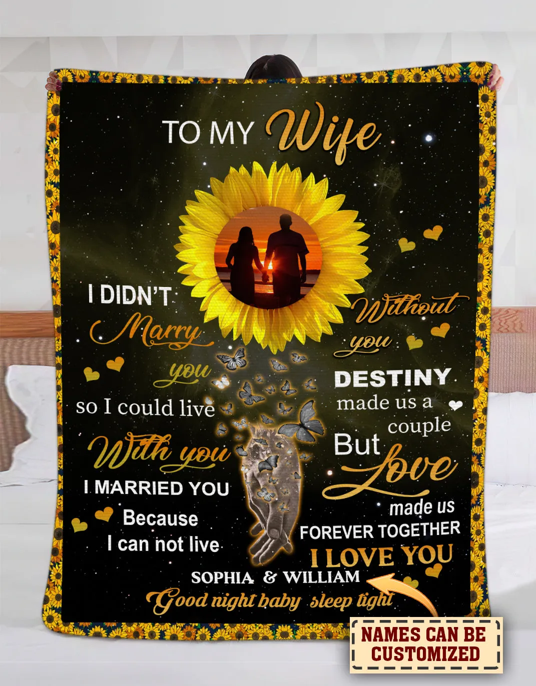 Custom Fleece Blanket-To my wife-HTV