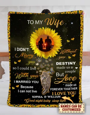 Custom Fleece Blanket-To my wife-HTV