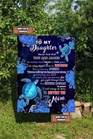 Custom Fleece Blanket-Turtle-To my daughter-HTV