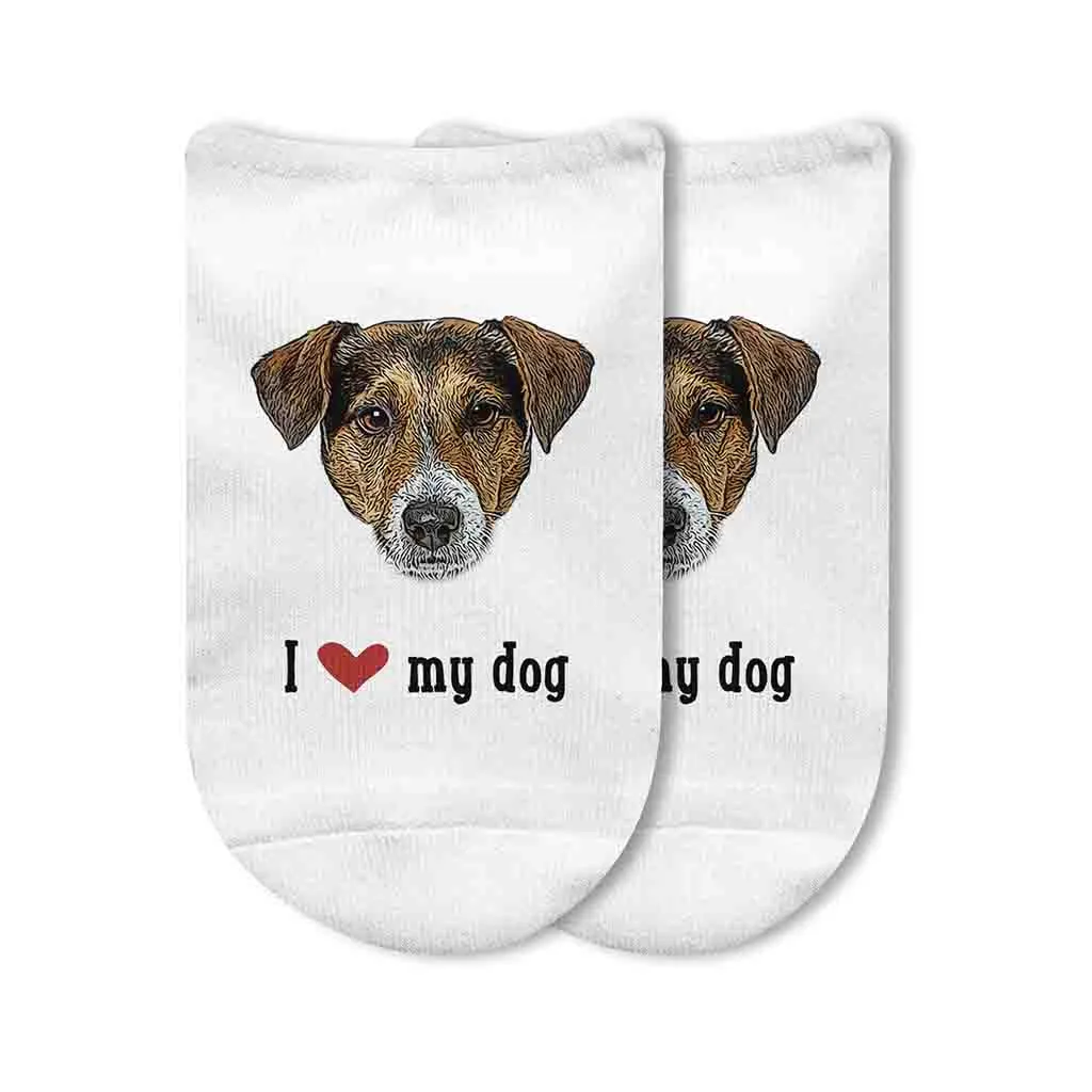 Custom I Love My Dog Photo Socks