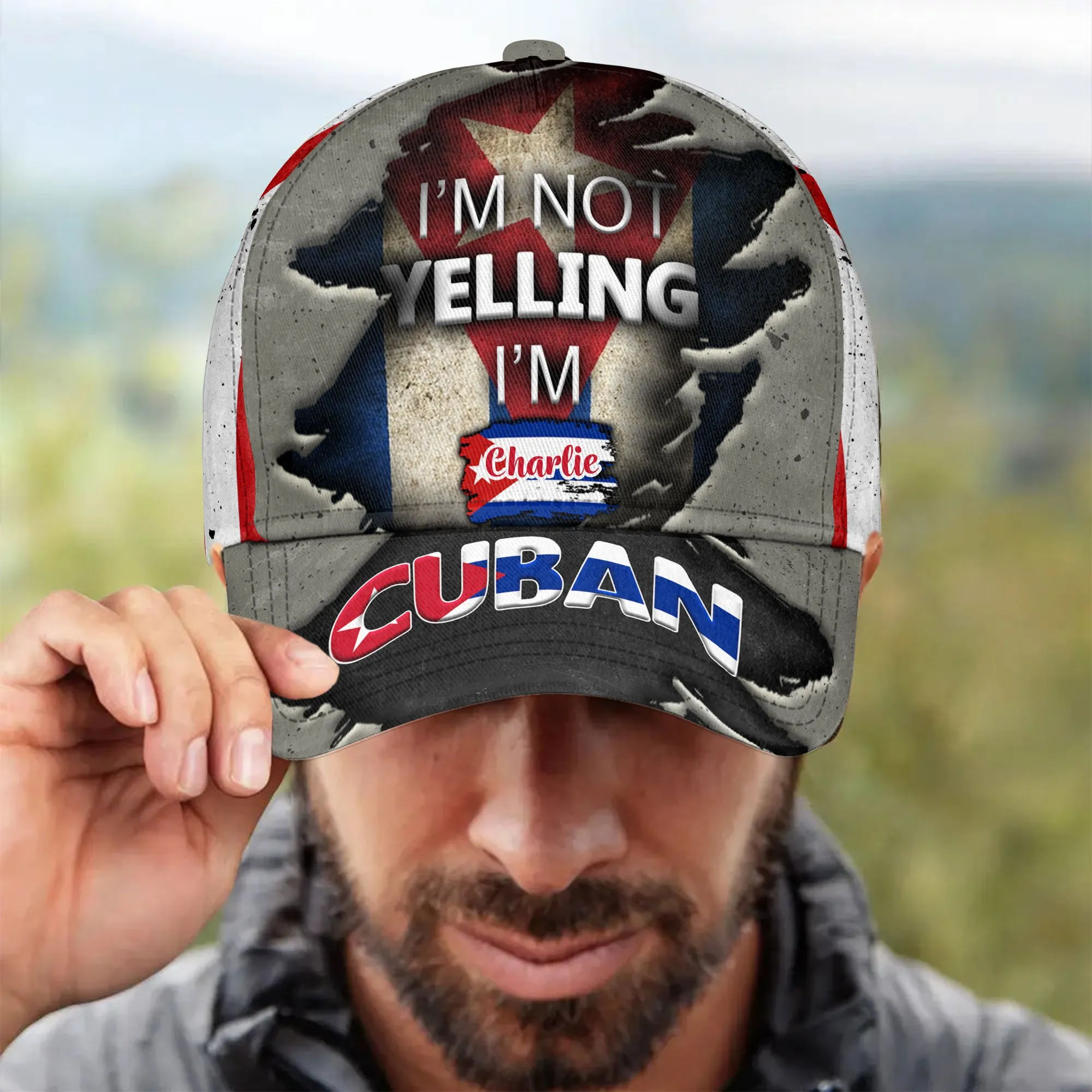 Custom I'm Not Yelling I'm Cuban Classic Cap With Your Name