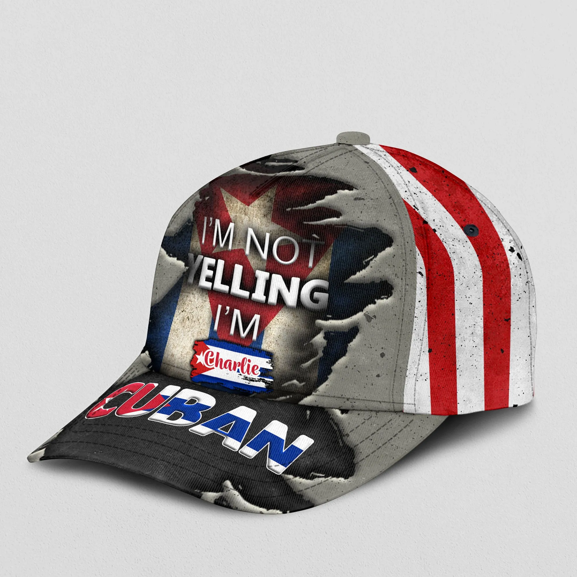 Custom I'm Not Yelling I'm Cuban Classic Cap With Your Name