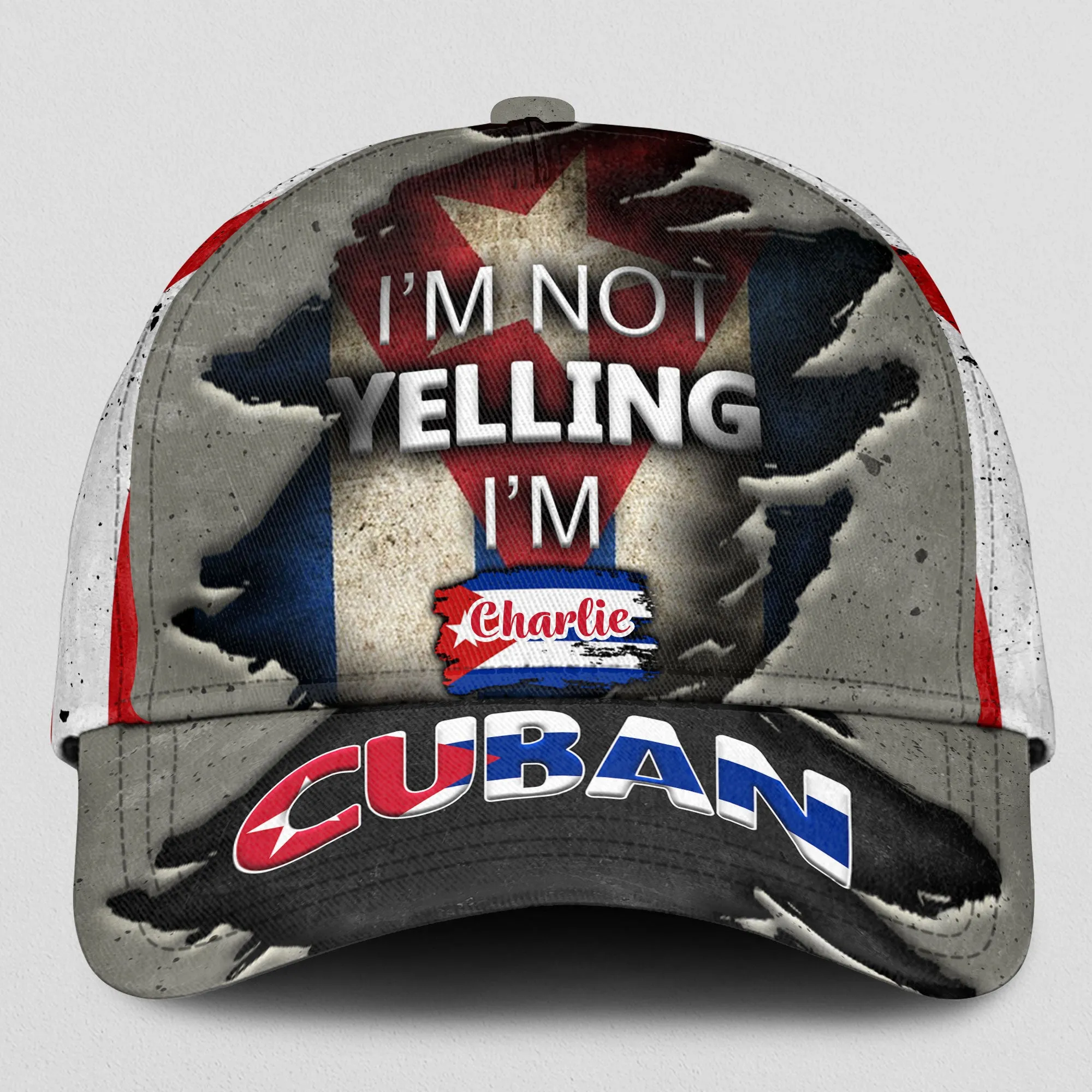 Custom I'm Not Yelling I'm Cuban Classic Cap With Your Name