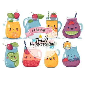 Cute Drinks Digital Art SETDR001