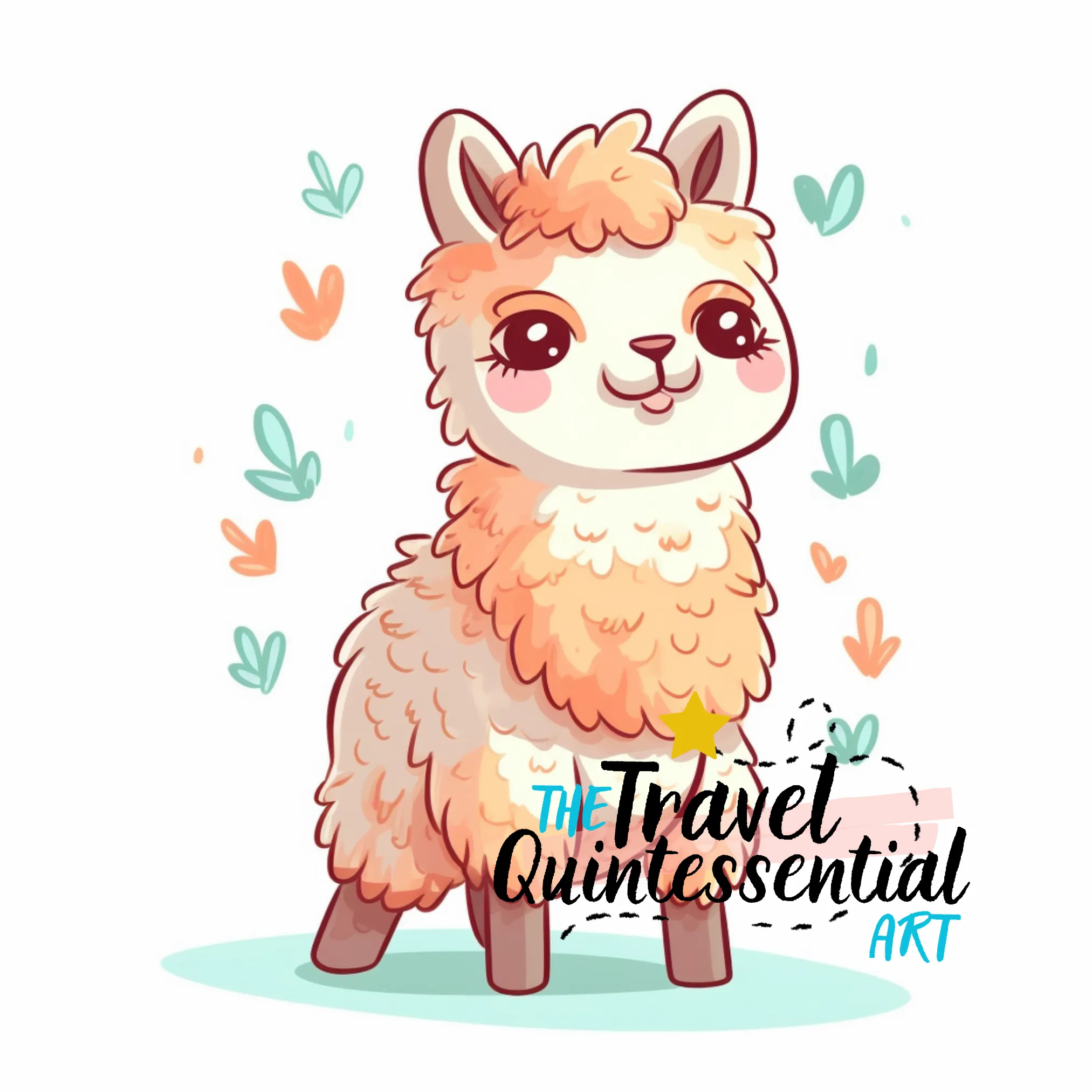 Cute Llama Digital Art SETLC001
