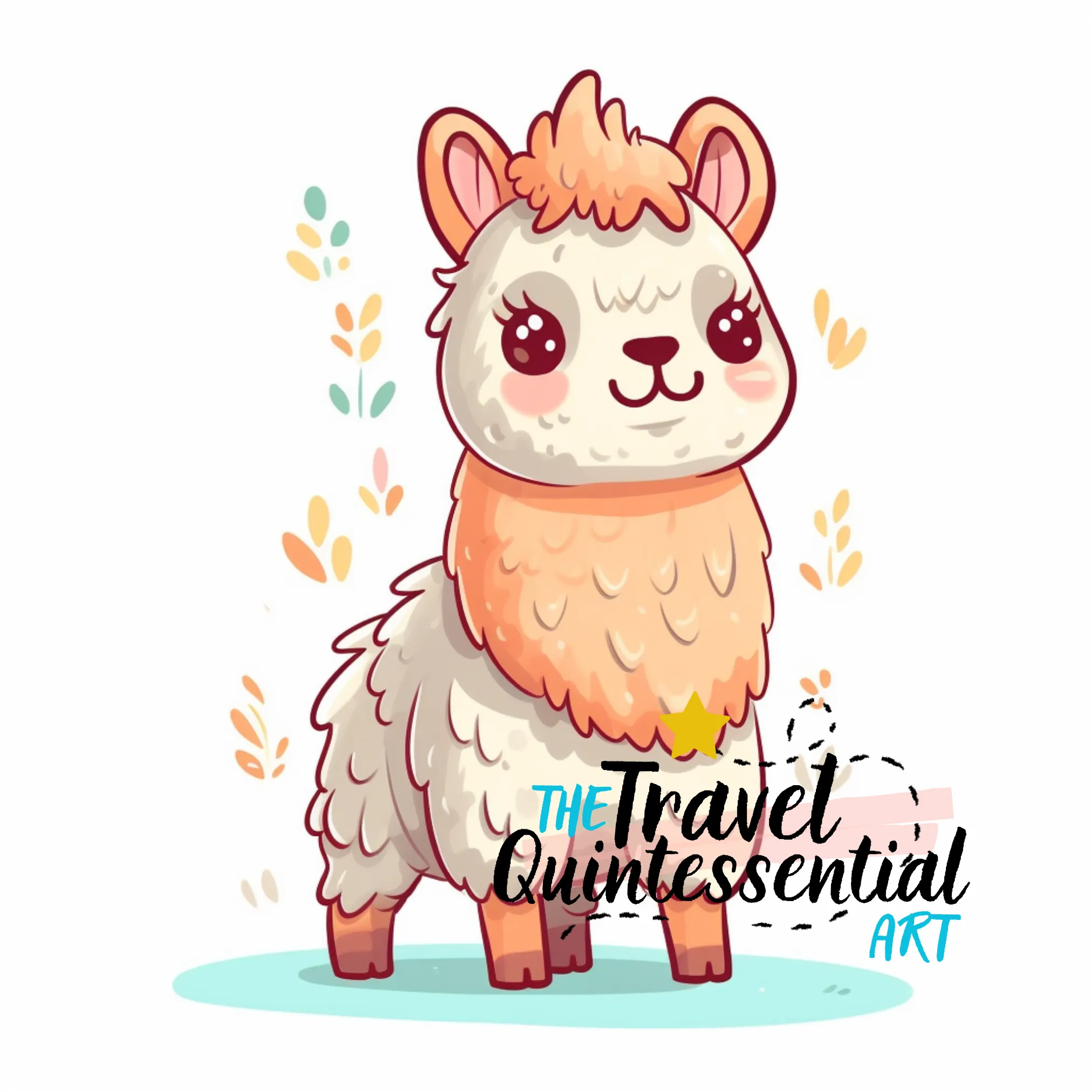 Cute Llama Digital Art SETLC001