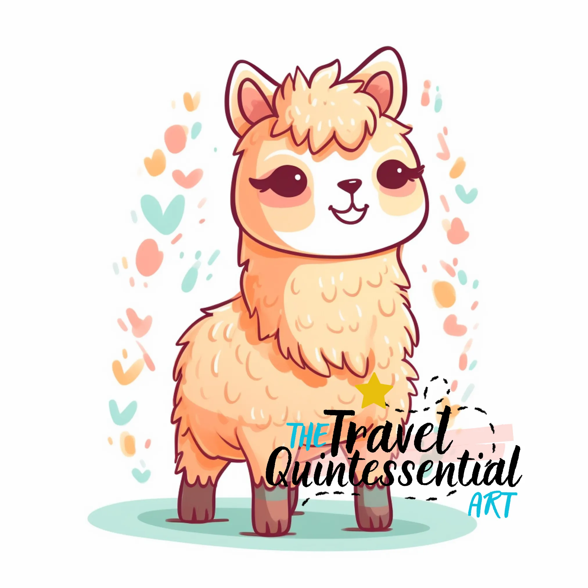 Cute Llama Digital Art SETLC001