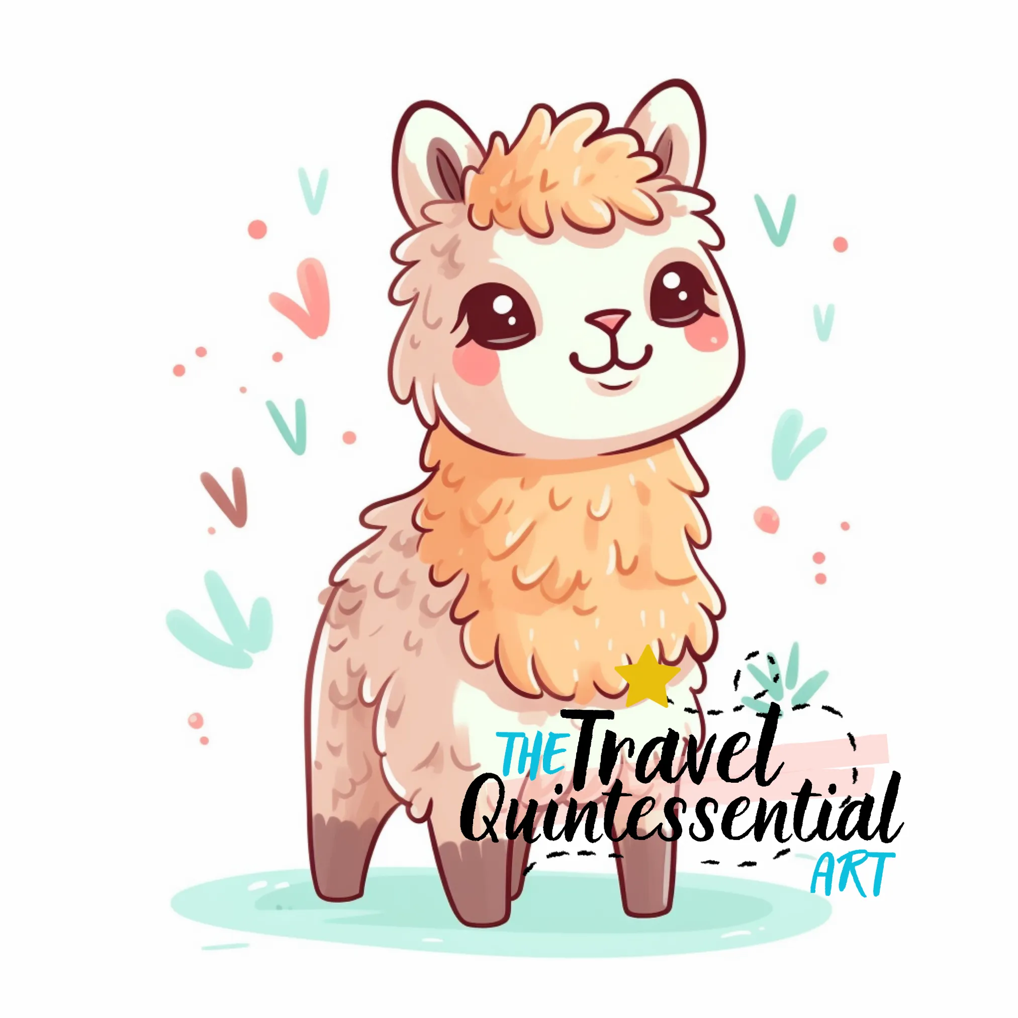 Cute Llama Digital Art SETLC001