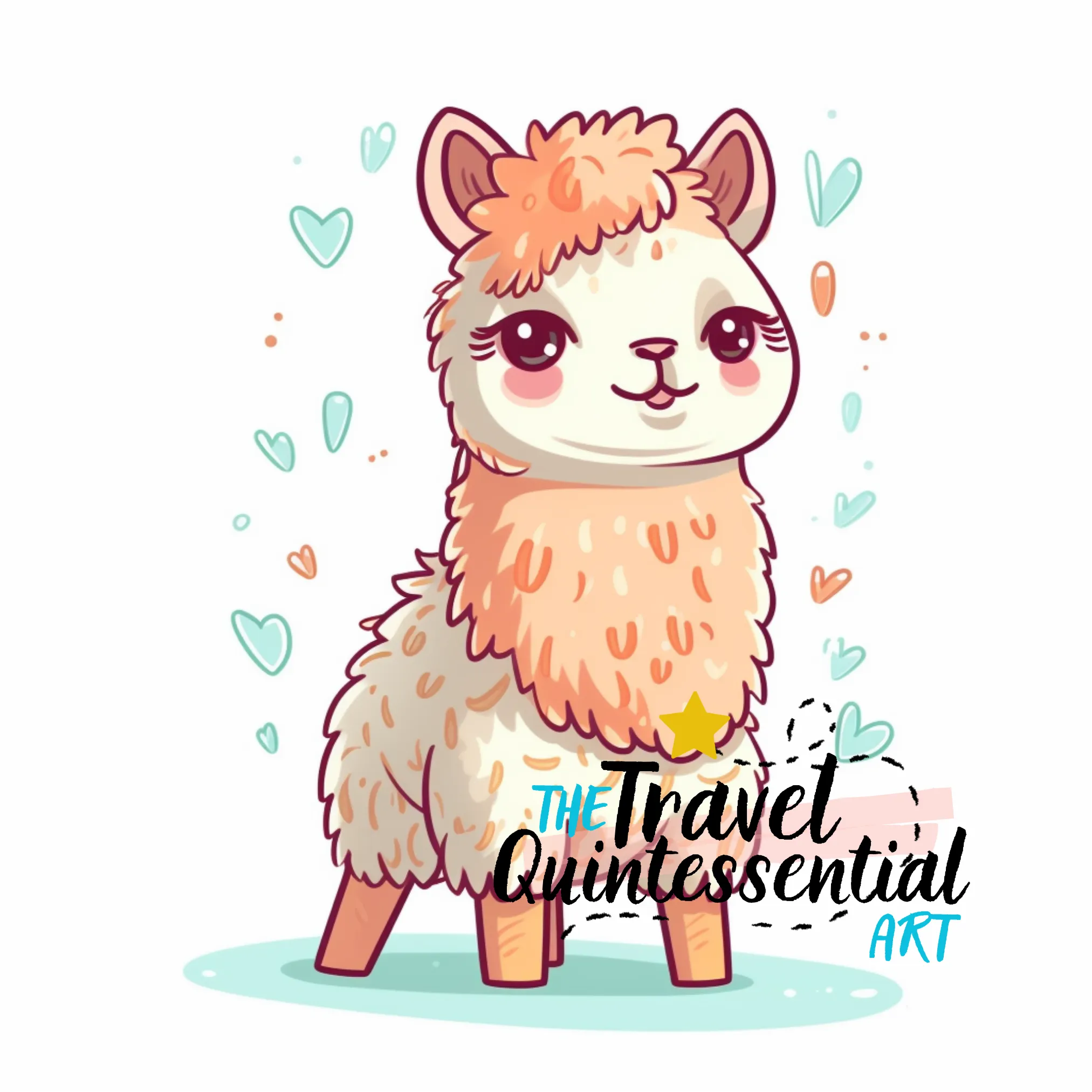 Cute Llama Digital Art SETLC001