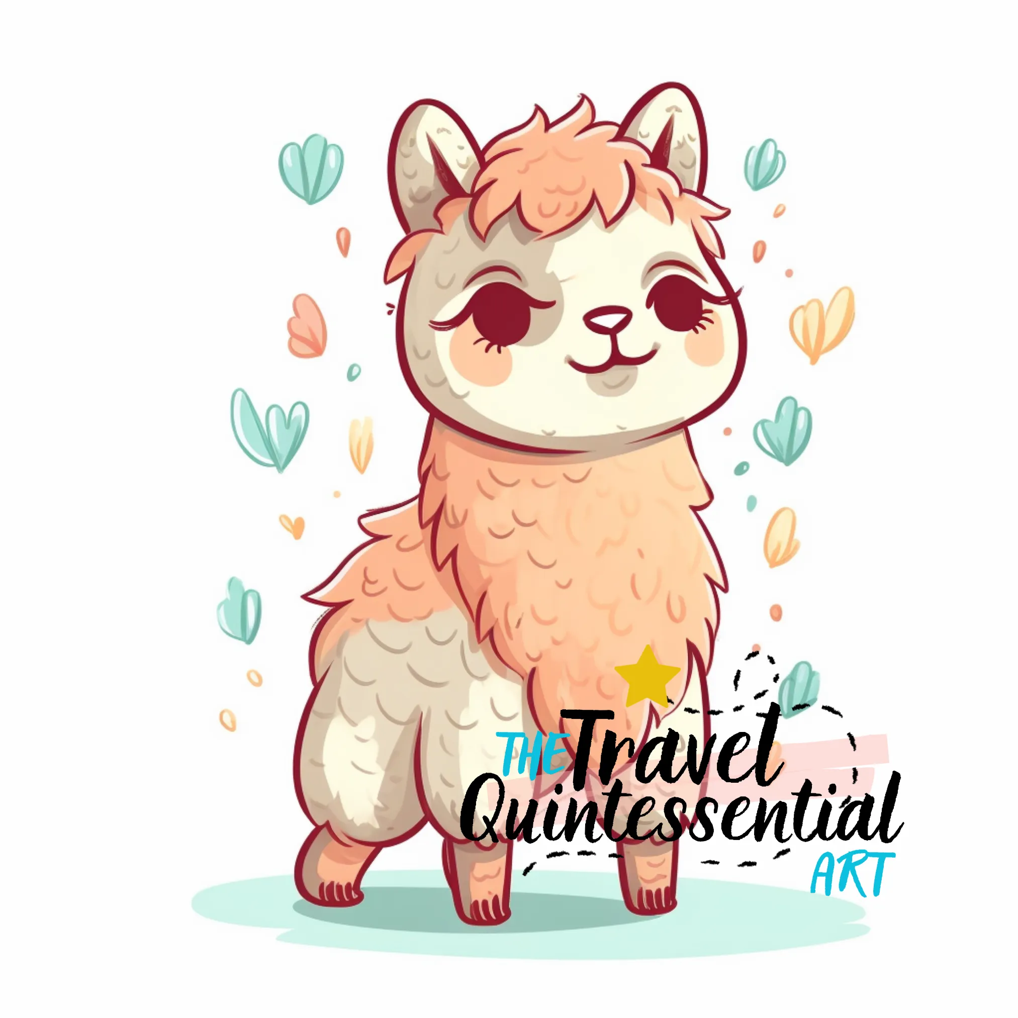 Cute Llama Digital Art SETLC001