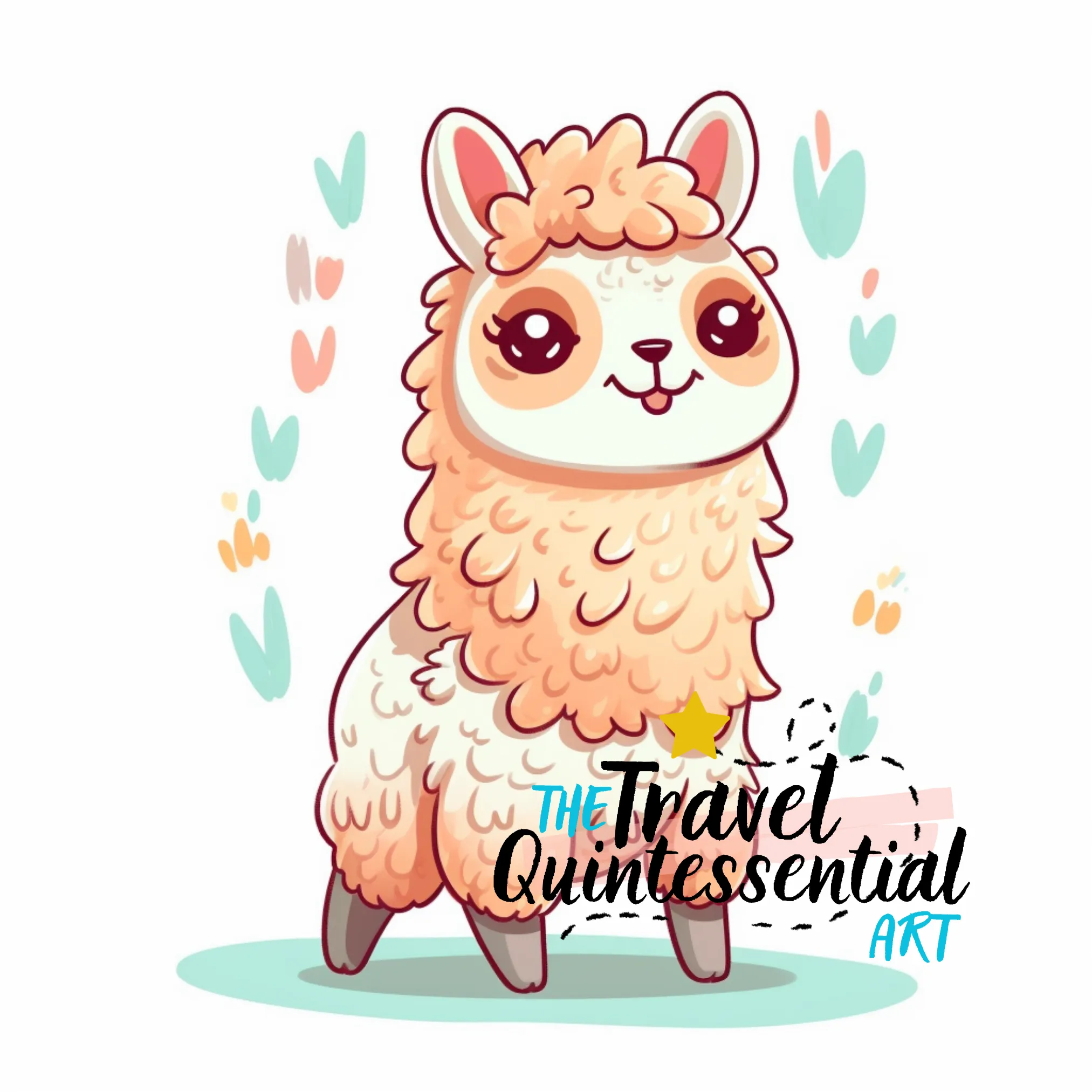 Cute Llama Digital Art SETLC001