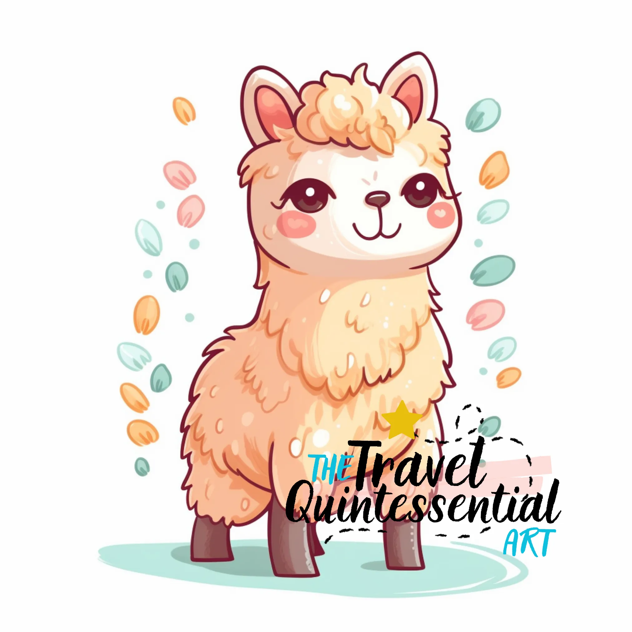 Cute Llama Digital Art SETLC001