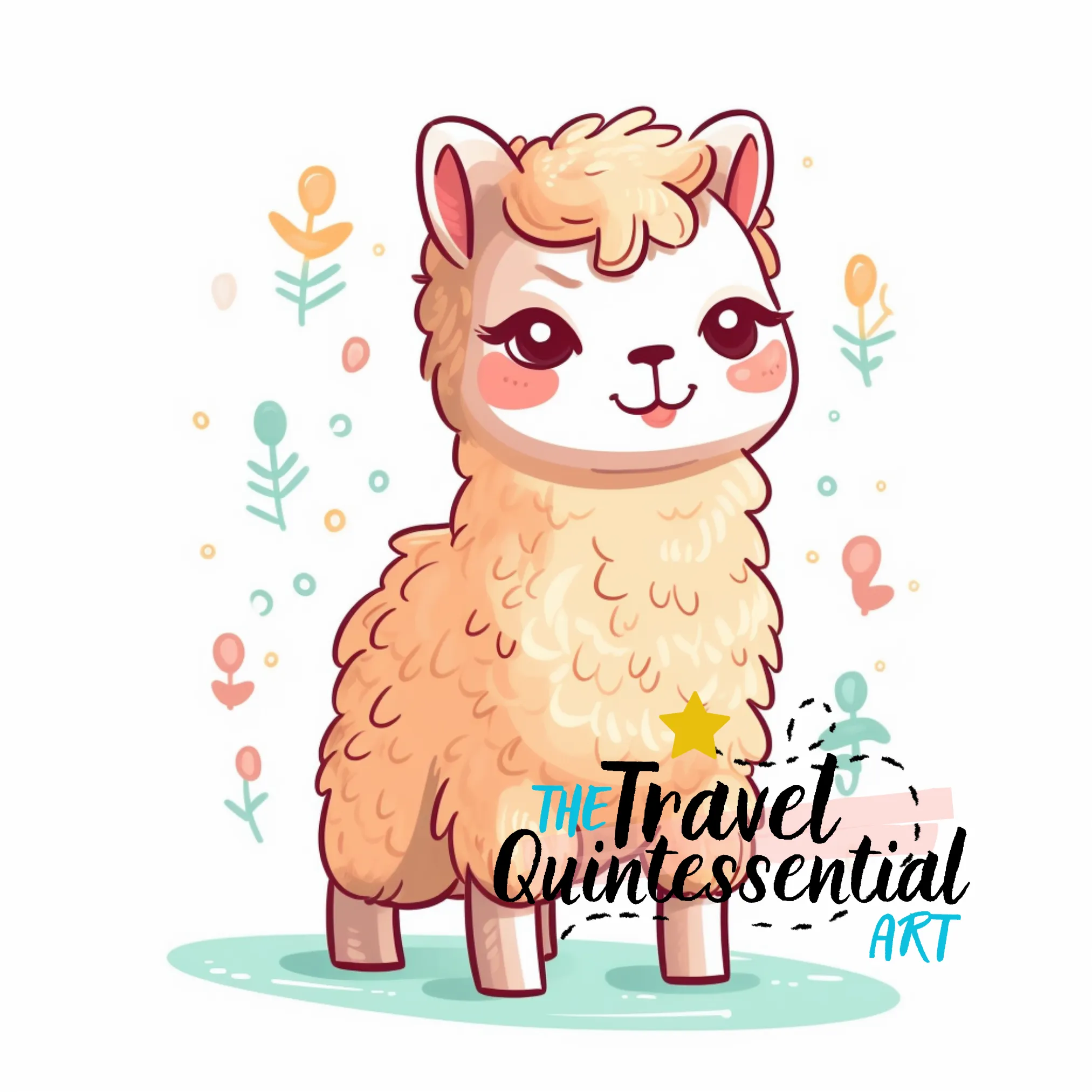 Cute Llama Digital Art SETLC001