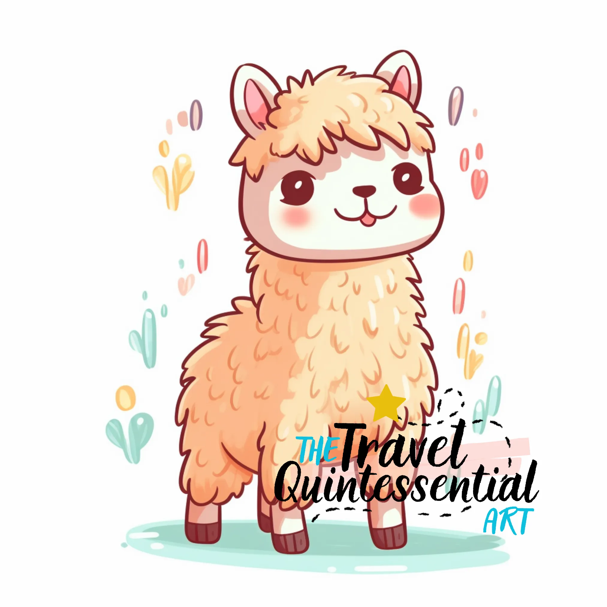 Cute Llama Digital Art SETLC001