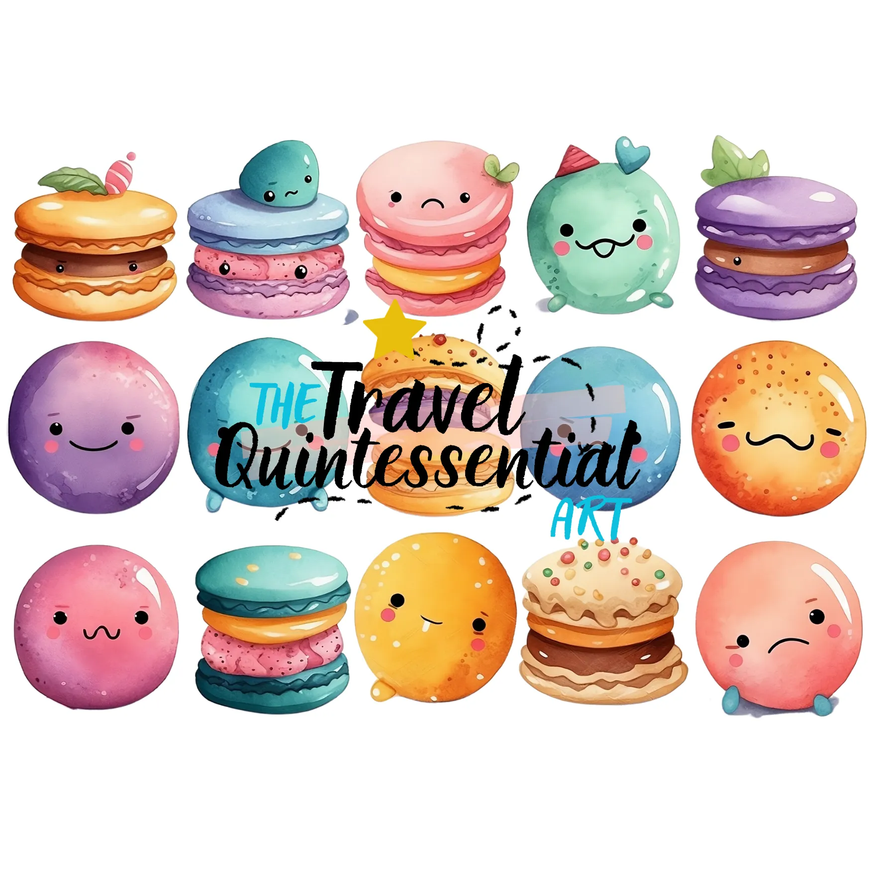 Cute Macarons Digital Art SETMA001