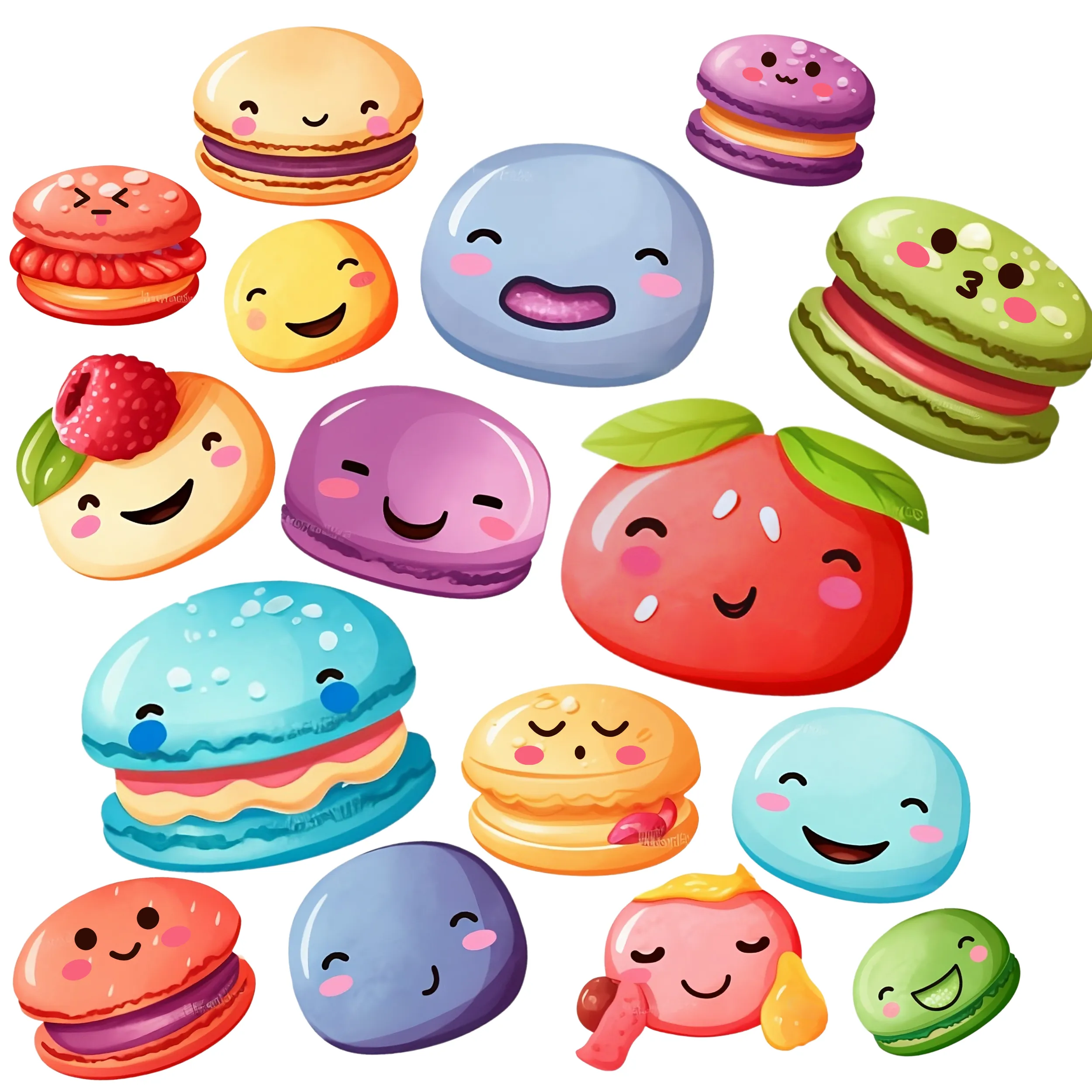 Cute Macarons Digital Art SETMA002