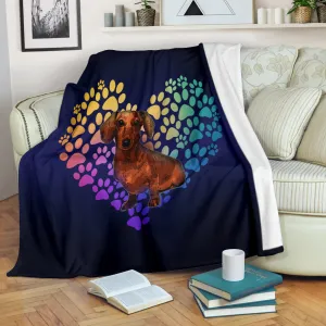 Dachshund Heart Blanket