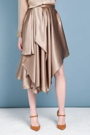 Danielle Draped Silk Skirt