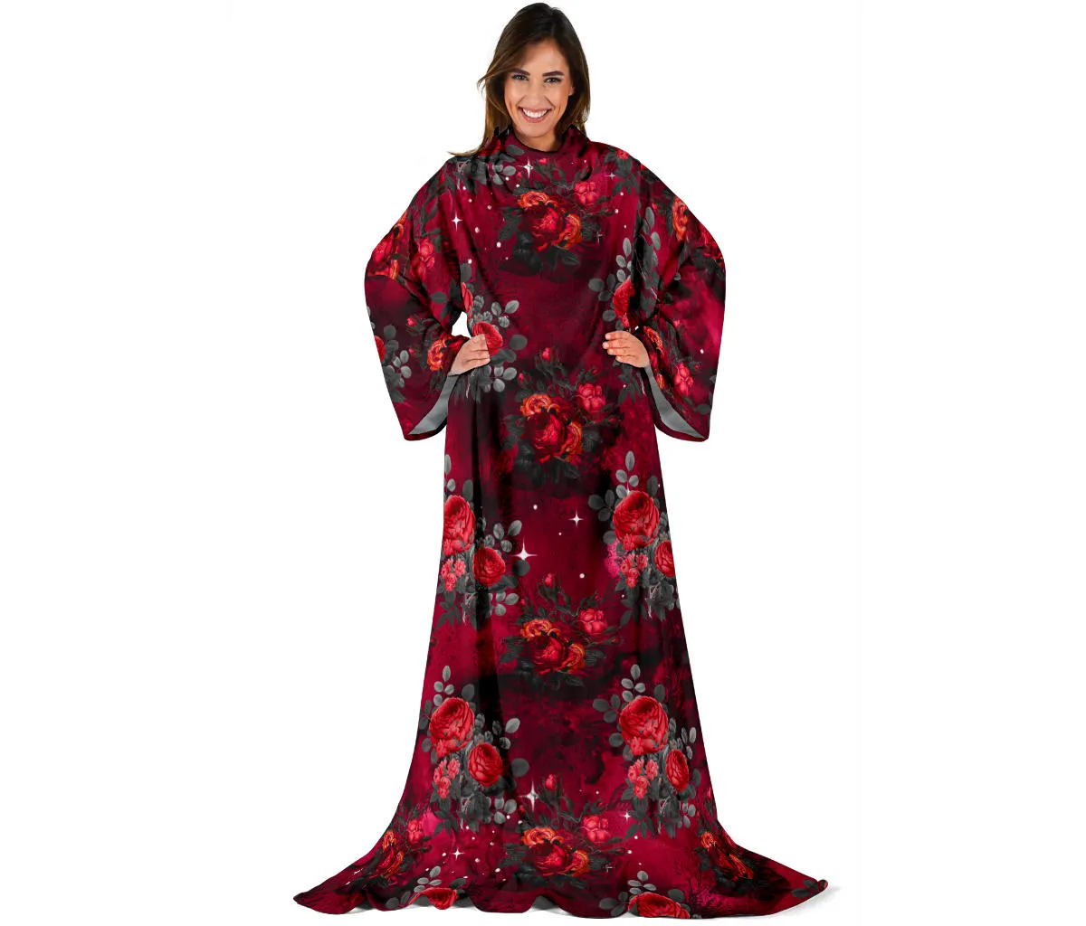 Dark Roses Adult Sleeve Blanket