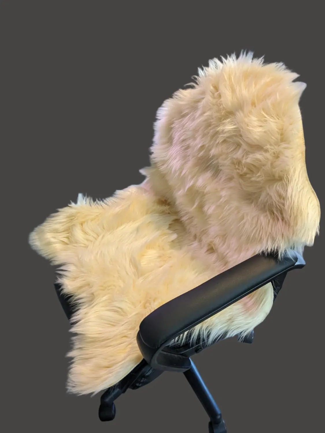 Delectable Garden Soft Faux Sheepskin Lamb Fur Chair Cover, Seat Cover, Area Rug, Mat, Baby Blanket, 2 x 3 Feet - Natural (Yellow, offwhite)