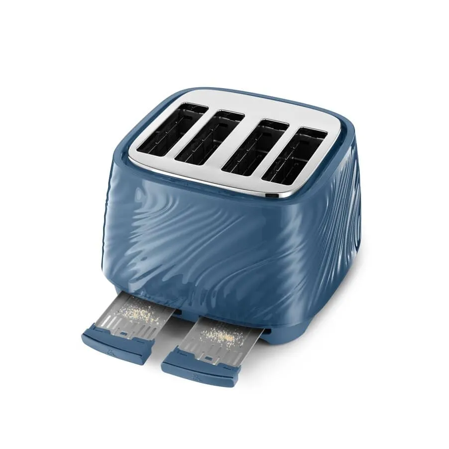 Delonghi Ballerina Seta 4 Slice Toaster Silk Blue CTDS4003.BL