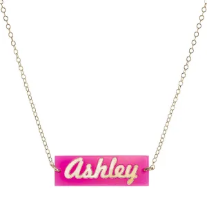DISCONTINUED - Calypso Modern Script Bar Necklace (WS)