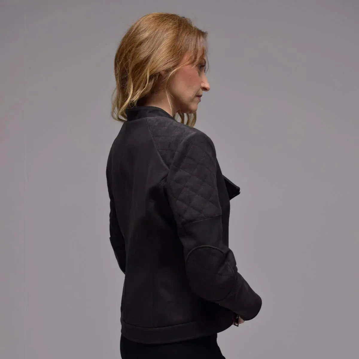 Diva Vegan Suede Jacket | Black
