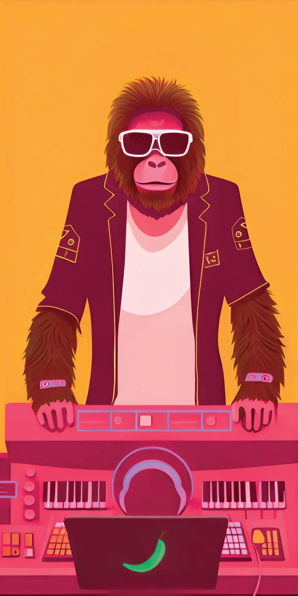 DJ Orangutan Acrylic Wall Panels Home Decor Wall Panels 2440mmm x 1220mm